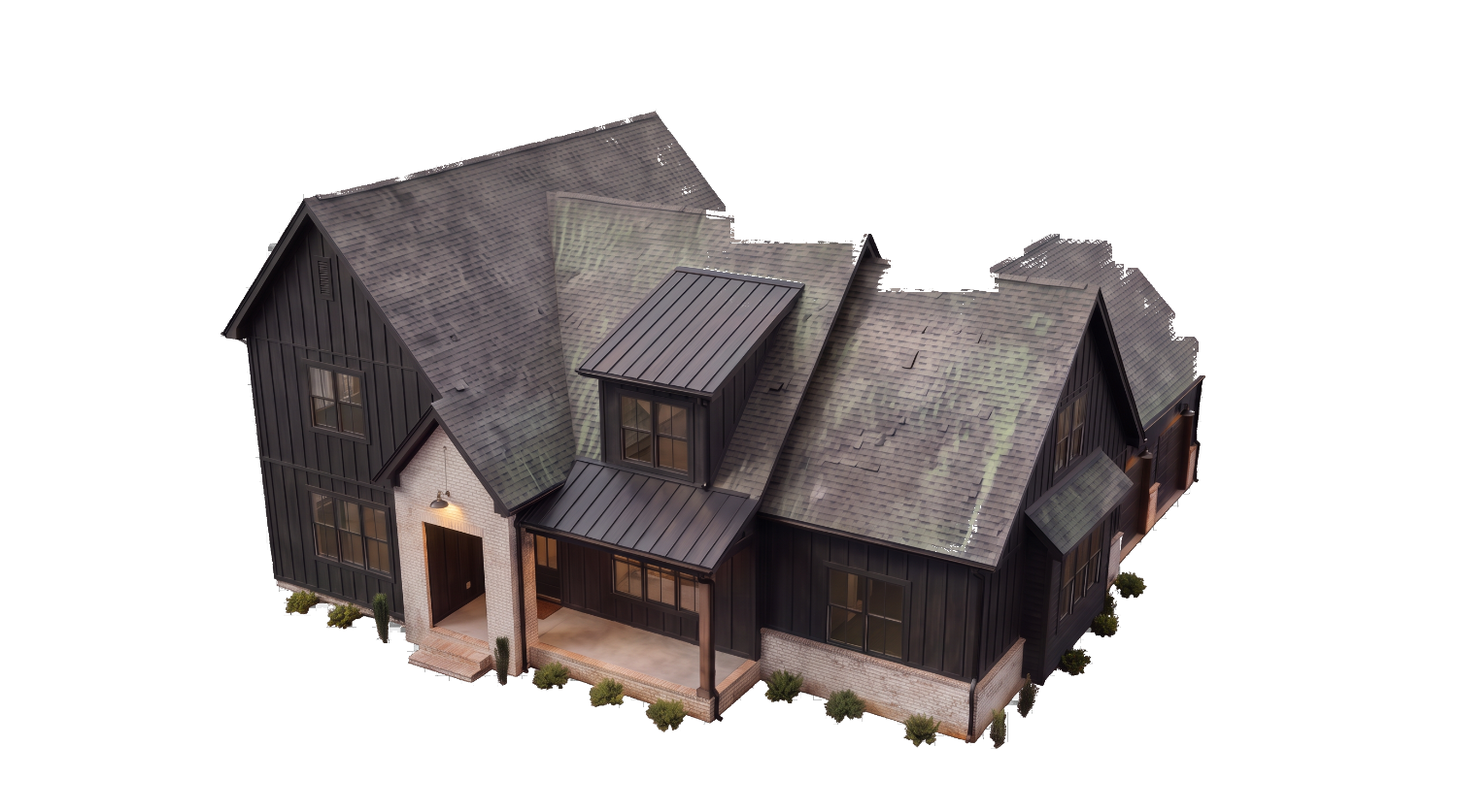 Worn shingle roof before tear-off