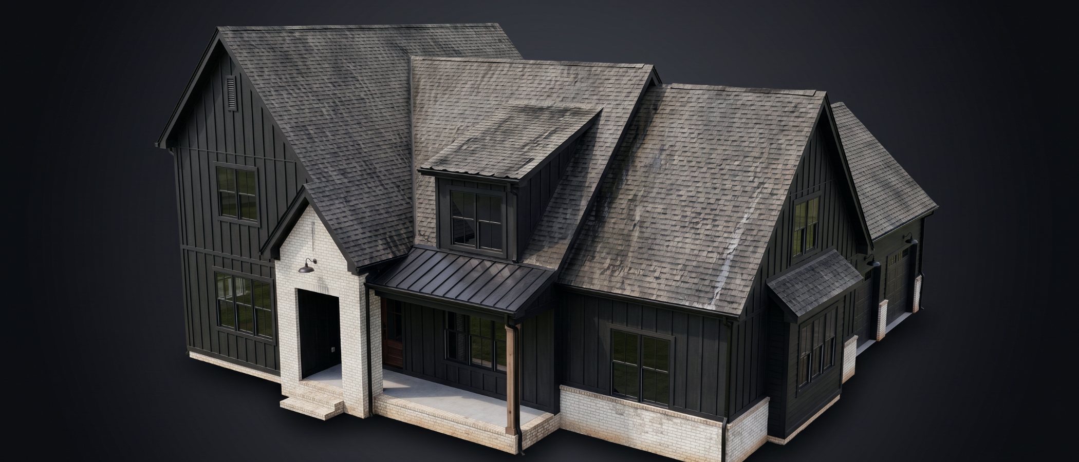 Original weathered shingle roof on a Charlotte, NC home before tear-off — granule loss, staining and curling shingles